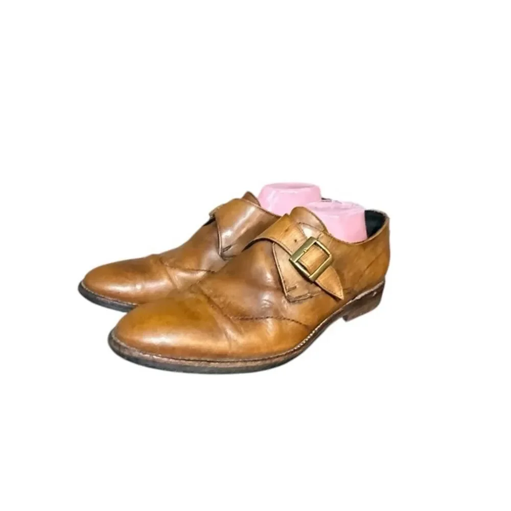 Messico Genuine Leather Mexico Dress Shoes Sz 11 M Monk Strap Oxford Buckle